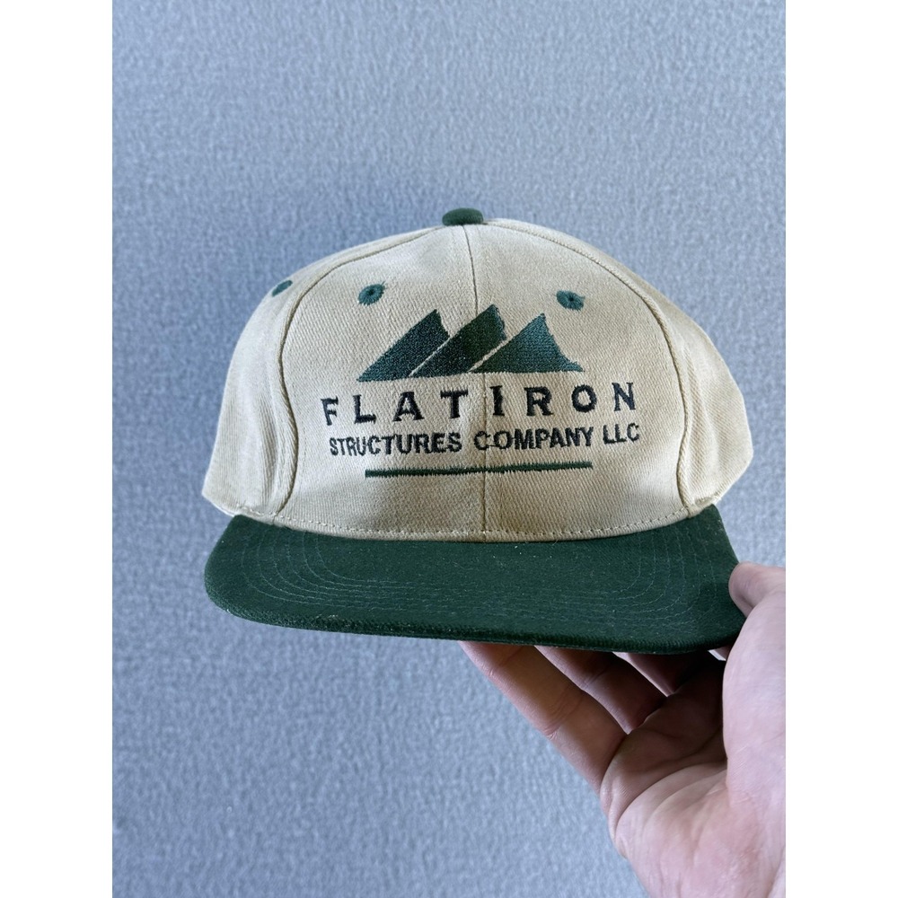 Flatiron Structures Company‎ Hat Cap Strap Back Mens One Size Beige Green AJM